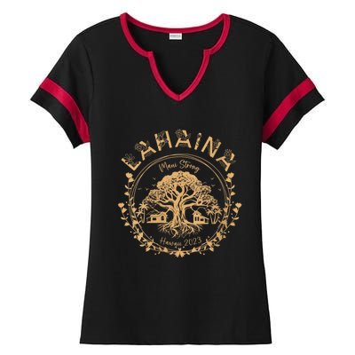 Lahaina Strong Maui Hawaii Old Banyan Tree Saving Squad Girl Ladies Halftime Notch Neck Tee