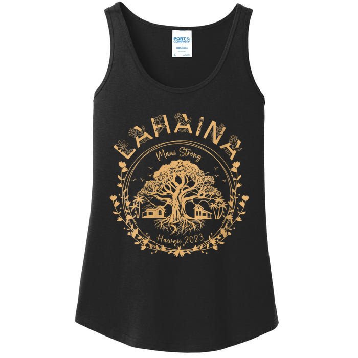 Lahaina Strong Maui Hawaii Old Banyan Tree Saving Squad Girl Ladies Essential Tank