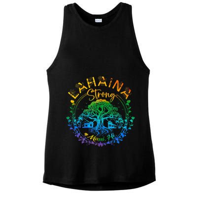 Lahaina Strong Maui Hawaii Old Banyan Tree Saved Majestic Ladies PosiCharge Tri-Blend Wicking Tank