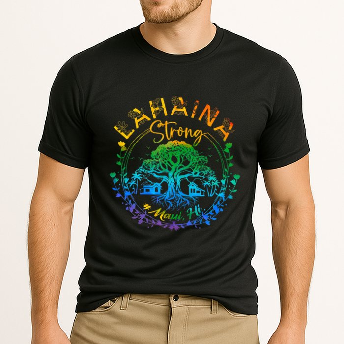 Lahaina Strong Maui Hawaii Old Banyan Tree Saved Majestic Cooling Performance Crew T-Shirt