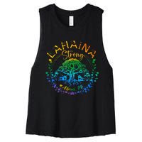 Lahaina Strong Maui Hawaii Old Banyan Tree Saved Majestic Women's Racerback Cropped Tank