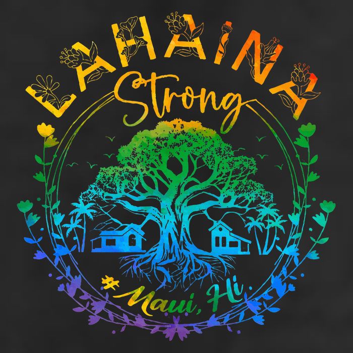 Lahaina Strong Maui Hawaii Old Banyan Tree Saved Majestic Golf Towel