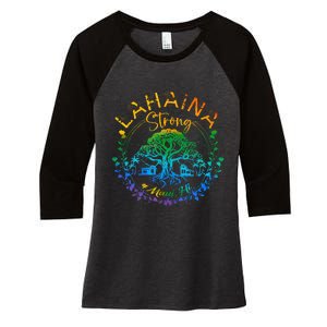 Lahaina Strong Maui Hawaii Old Banyan Tree Saved Majestic Women's Tri-Blend 3/4-Sleeve Raglan Shirt