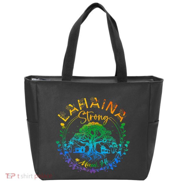 Lahaina Strong Maui Hawaii Old Banyan Tree Saved Majestic Zip Tote Bag