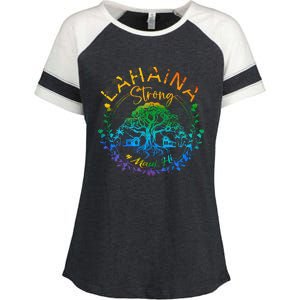 Lahaina Strong Maui Hawaii Old Banyan Tree Saved Majestic Enza Ladies Jersey Colorblock Tee