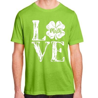 Love Shamrock Math Teacher St Patricks Day Adult ChromaSoft Performance T-Shirt