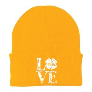 Love Shamrock Math Teacher St Patricks Day Knit Cap Winter Beanie