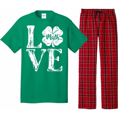 Love Shamrock Math Teacher St Patricks Day Pajama Set