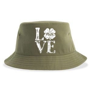 Love Shamrock Math Teacher St Patricks Day Sustainable Bucket Hat