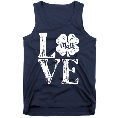 Love Shamrock Math Teacher St Patricks Day Tank Top