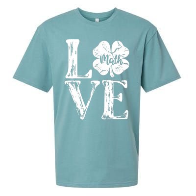 Love Shamrock Math Teacher St Patricks Day Sueded Cloud Jersey T-Shirt