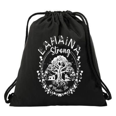 Lahaina Strong Maui Hawaii Old Banyan Tree saved majestic Drawstring Bag