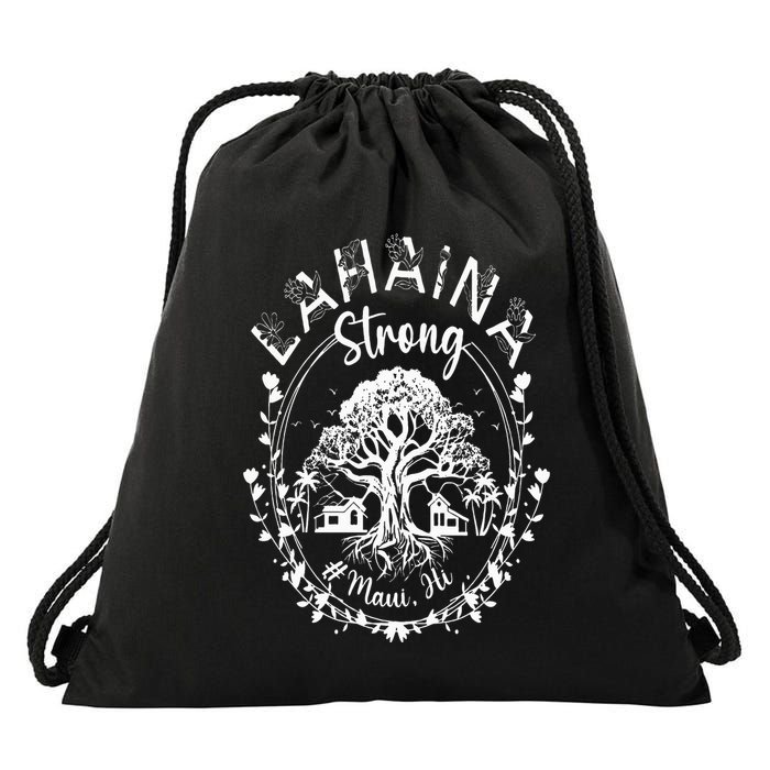 Lahaina Strong Maui Hawaii Old Banyan Tree saved majestic Drawstring Bag