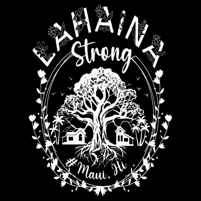 Lahaina Strong Maui Hawaii Old Banyan Tree saved majestic Drawstring Bag