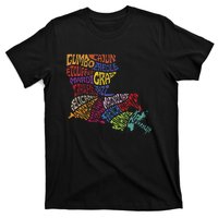 Louisiana State Map Mardi Gras Creole Cajun Culture T-Shirt