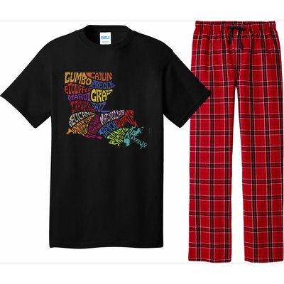 Louisiana State Map Mardi Gras Creole Cajun Culture Pajama Set