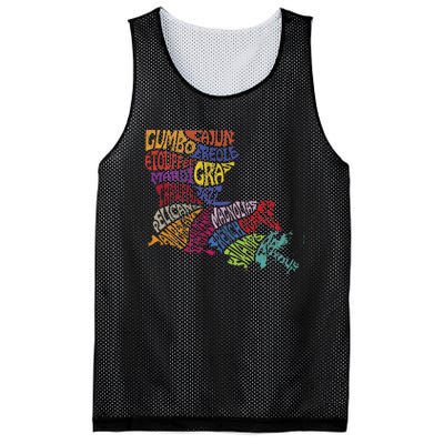 Louisiana State Map Mardi Gras Creole Cajun Culture Mesh Reversible Basketball Jersey Tank