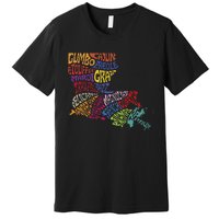 Louisiana State Map Mardi Gras Creole Cajun Culture Premium T-Shirt