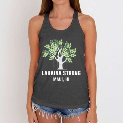 Lahaina Strong Maui Hawaii Old Banyan Tree Women's Knotted Racerback Tank