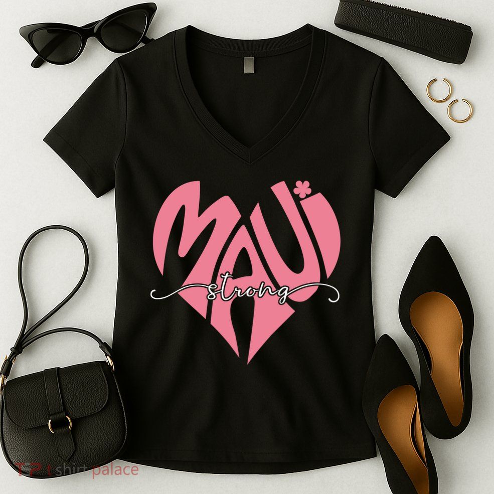 Love Support Maui Strong Women's V-Neck T-Shirt