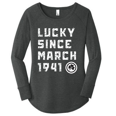 Lucky Since March 1941 St. PatrickS Day Women's Perfect Tri Tunic Long Sleeve Shirt