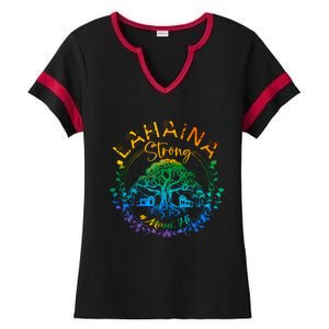 Lahaina Strong Maui Hawaii Old Banyan Tree Saved Majestic Ladies Halftime Notch Neck Tee