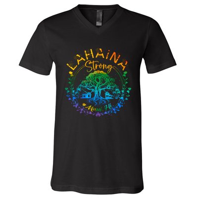 Lahaina Strong Maui Hawaii Old Banyan Tree Saved Majestic V-Neck T-Shirt