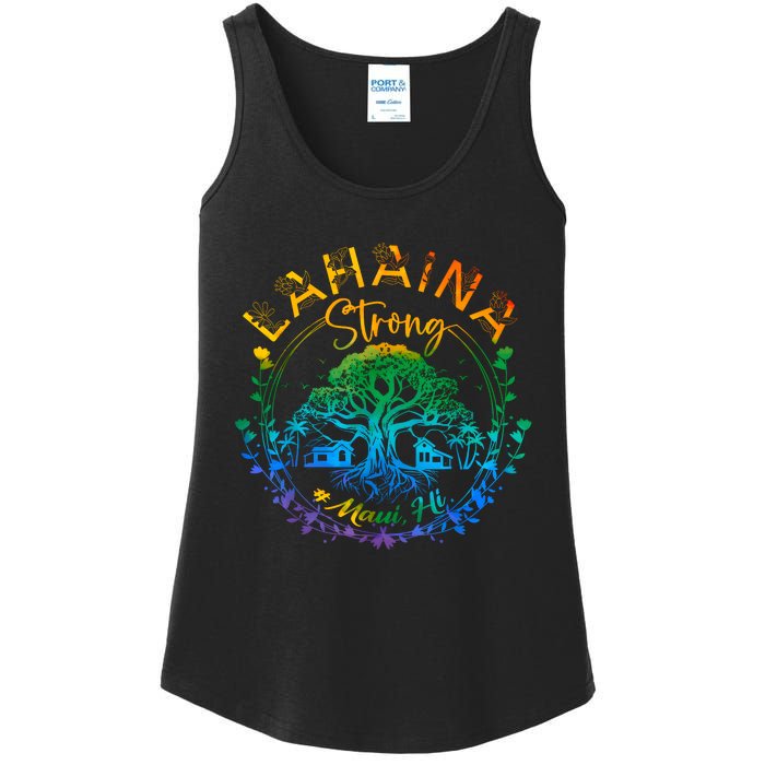 Lahaina Strong Maui Hawaii Old Banyan Tree Saved Majestic Ladies Essential Tank