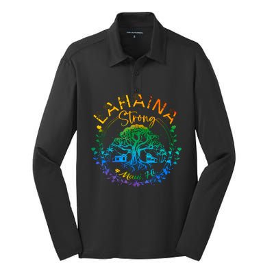 Lahaina Strong Maui Hawaii Old Banyan Tree Saved Majestic Silk Touch Performance Long Sleeve Polo