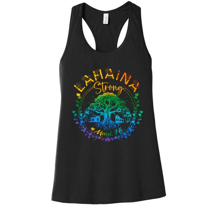 Lahaina Strong Maui Hawaii Old Banyan Tree Saved Majestic Women's Racerback Tank