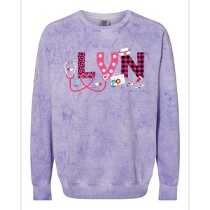 LOVE Stethoscope Nurse Life Valentine Day Gifts LVN Colorblast Crewneck Sweatshirt