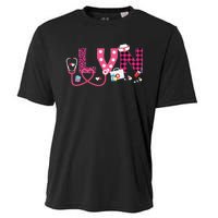 LOVE Stethoscope Nurse Life Valentine Day Gifts LVN Cooling Performance Crew T-Shirt