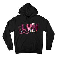 LOVE Stethoscope Nurse Life Valentine Day Gifts LVN Hoodie