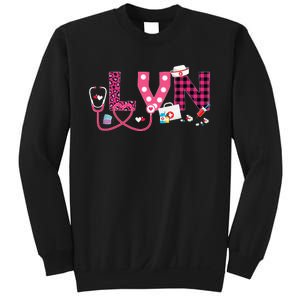 LOVE Stethoscope Nurse Life Valentine Day Gifts LVN Sweatshirt