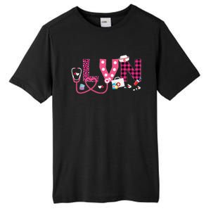 LOVE Stethoscope Nurse Life Valentine Day Gifts LVN Tall Fusion ChromaSoft Performance T-Shirt