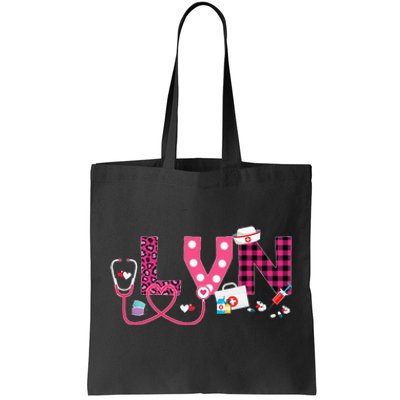 LOVE Stethoscope Nurse Life Valentine Day Gifts LVN Tote Bag