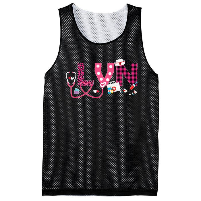 LOVE Stethoscope Nurse Life Valentine Day Gifts LVN Mesh Reversible Basketball Jersey Tank