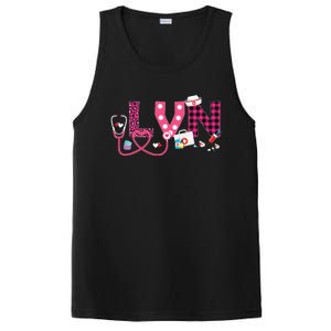 LOVE Stethoscope Nurse Life Valentine Day Gifts LVN PosiCharge Competitor Tank