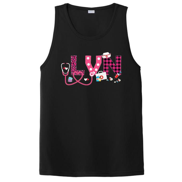 LOVE Stethoscope Nurse Life Valentine Day Gifts LVN PosiCharge Competitor Tank