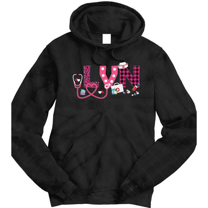 LOVE Stethoscope Nurse Life Valentine Day Gifts LVN Tie Dye Hoodie