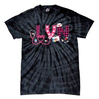 LOVE Stethoscope Nurse Life Valentine Day Gifts LVN Tie-Dye T-Shirt