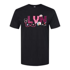 LOVE Stethoscope Nurse Life Valentine Day Gifts LVN Softstyle CVC T-Shirt