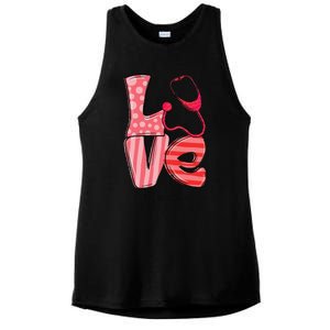 LOVE Stethoscope Nurse Life Cute Valentine's Day Gifts Ladies PosiCharge Tri-Blend Wicking Tank