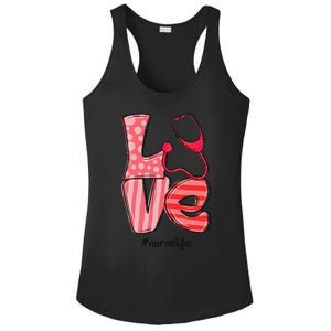 LOVE Stethoscope Nurse Life Cute Valentine's Day Gifts Ladies PosiCharge Competitor Racerback Tank