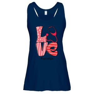 LOVE Stethoscope Nurse Life Cute Valentine's Day Gifts Ladies Essential Flowy Tank