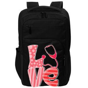 LOVE Stethoscope Nurse Life Valentine's Day Gifts Impact Tech Backpack