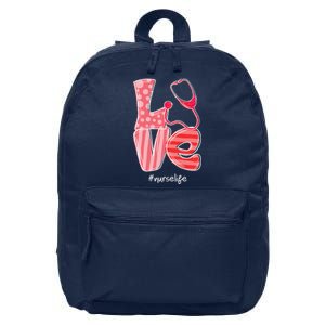 LOVE Stethoscope Nurse Life Valentine's Day Gifts 16 in Basic Backpack