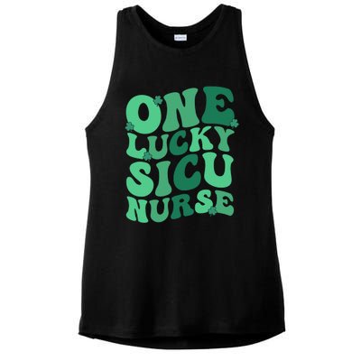 Lucky SICU Nurse St. Patrick's Day Surgical ICU Nursing Ladies PosiCharge Tri-Blend Wicking Tank