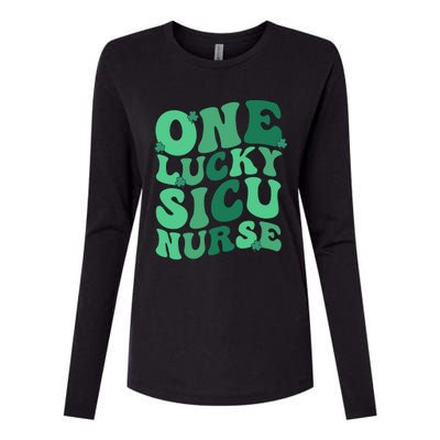 Lucky SICU Nurse St. Patrick's Day Surgical ICU Nursing Womens Cotton Relaxed Long Sleeve T-Shirt