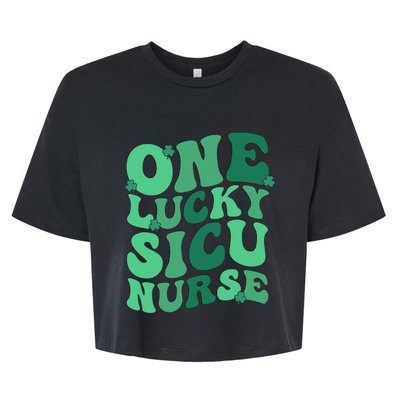 Lucky SICU Nurse St. Patrick's Day Surgical ICU Nursing Bella+Canvas Jersey Crop Tee